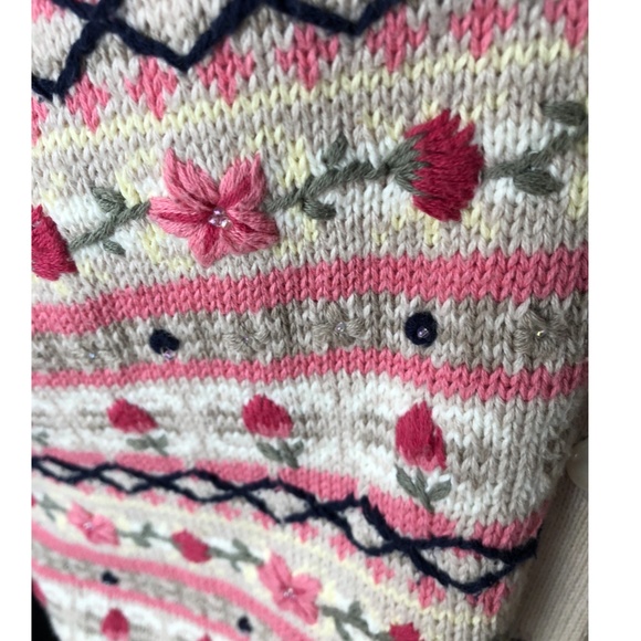 Vintage Northern Reflection boho cream and pastel button up cottagecore vest EUC - Picture 4 of 6